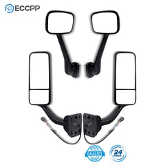 4PCS For 08-13 Freightliner Cascadia Manual Hood & Power Heated Door Mirrors 6B93BC-57