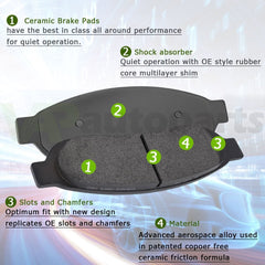 Rear Brake Rotors Ceramic Pads For Chevrolet Tahoe GMC Yukon Sierra Drilled Slot KOEEP