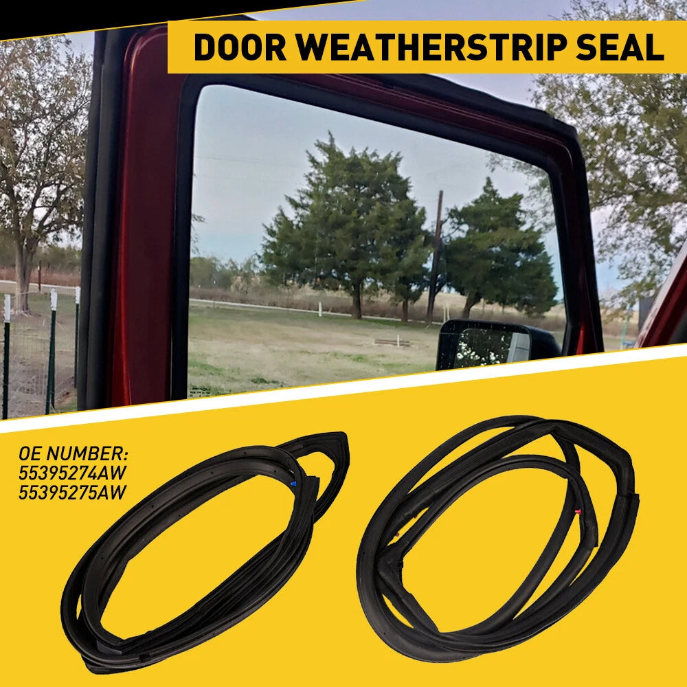 For 2007-2018 Jeep Wrangler Front JK Door Weatherstrip Seal LH RH Set of 2 US 6B93BC-57
