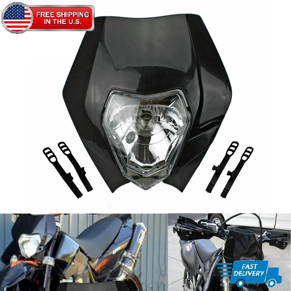 Black Motocross Front Headlight For KTM 125 150 250 300 350 400 450 500 530 690