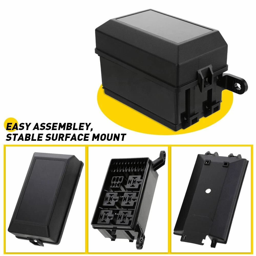 Universal 12V 6 Relays ATC/ATO Blade Fuse Relay Box Block for Automotive Marine 6B93BC-57