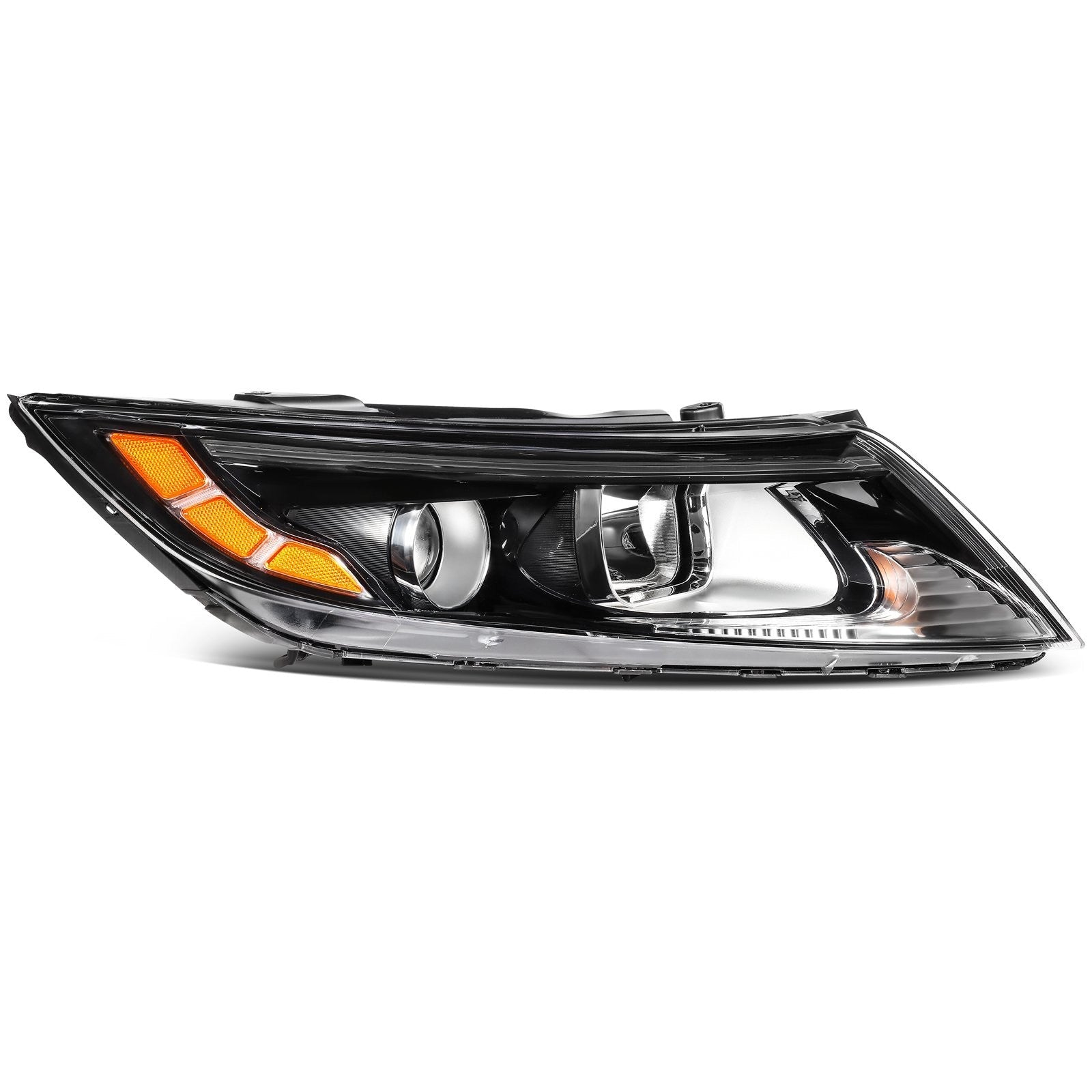 ECCPP Headlights Assembly For Kia Optima 2.0L 2.4L 2011-2013 Pair Black Amber 6B93BC-57