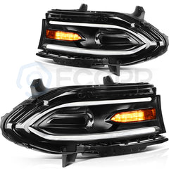 For 2015-2022 Dodge Charger Front Headlights Assembly Lamps Pair Replacement
