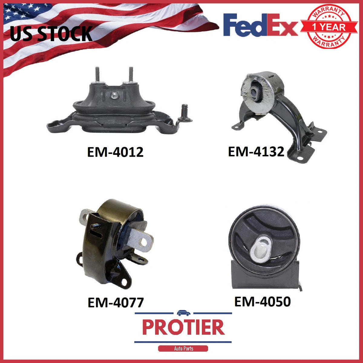 Engine & Trans Mount Set for 2011-2017 Dodge Grand Caravan 3.6L Auto 6B93BC-57