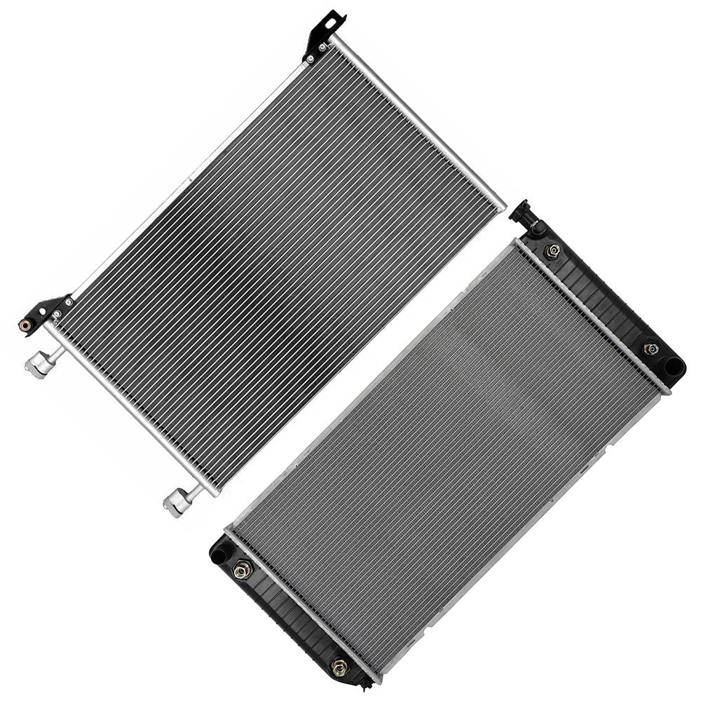 Aluminum Radiator & AC Condenser Cooling Kit For 01-04 Chevrolet Silverado 3500 6B93BC-57