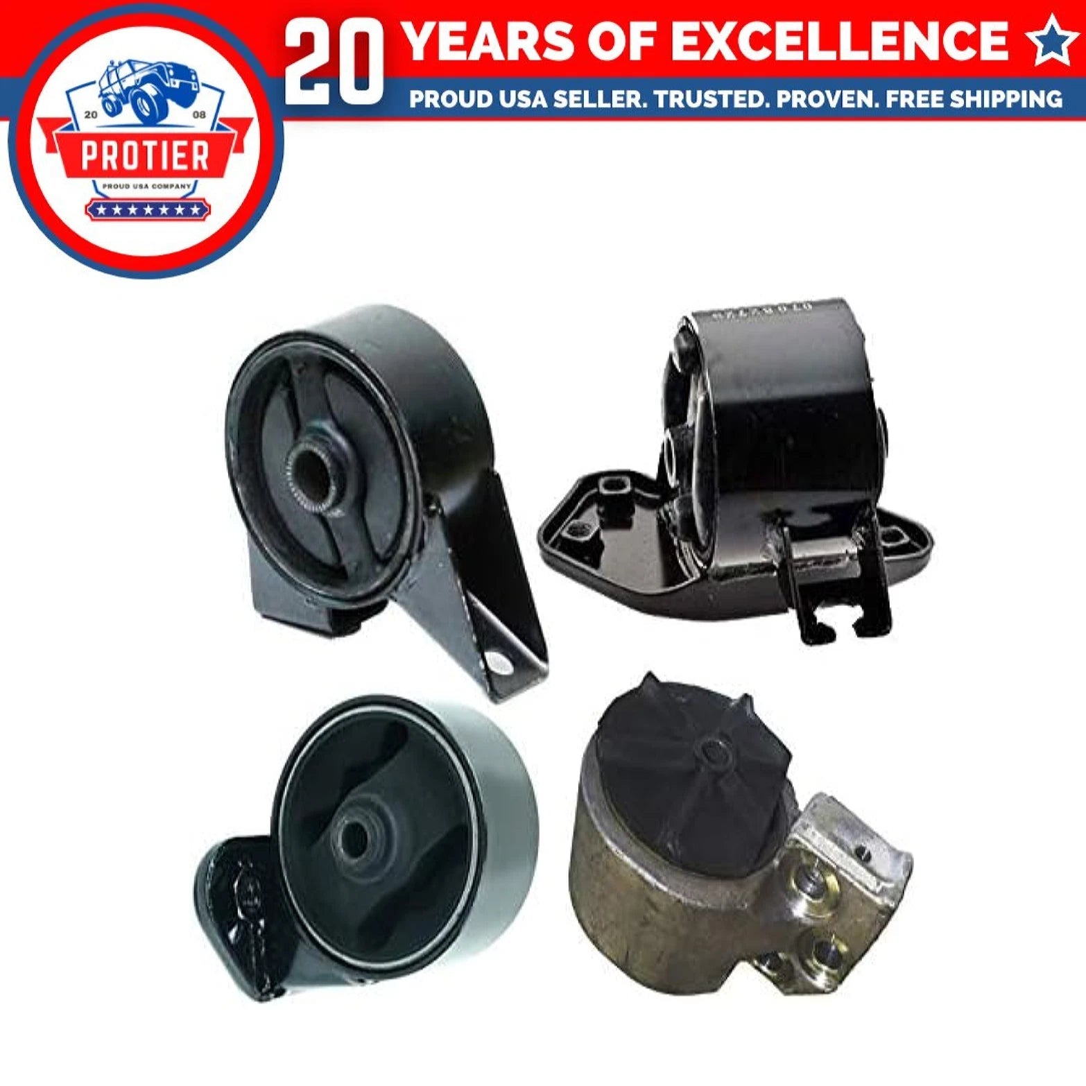Fits 2003-2005 Hyundai Accent 1.6L MANUAL Transmission Motor & Trans Mount Set 6B93BC-57