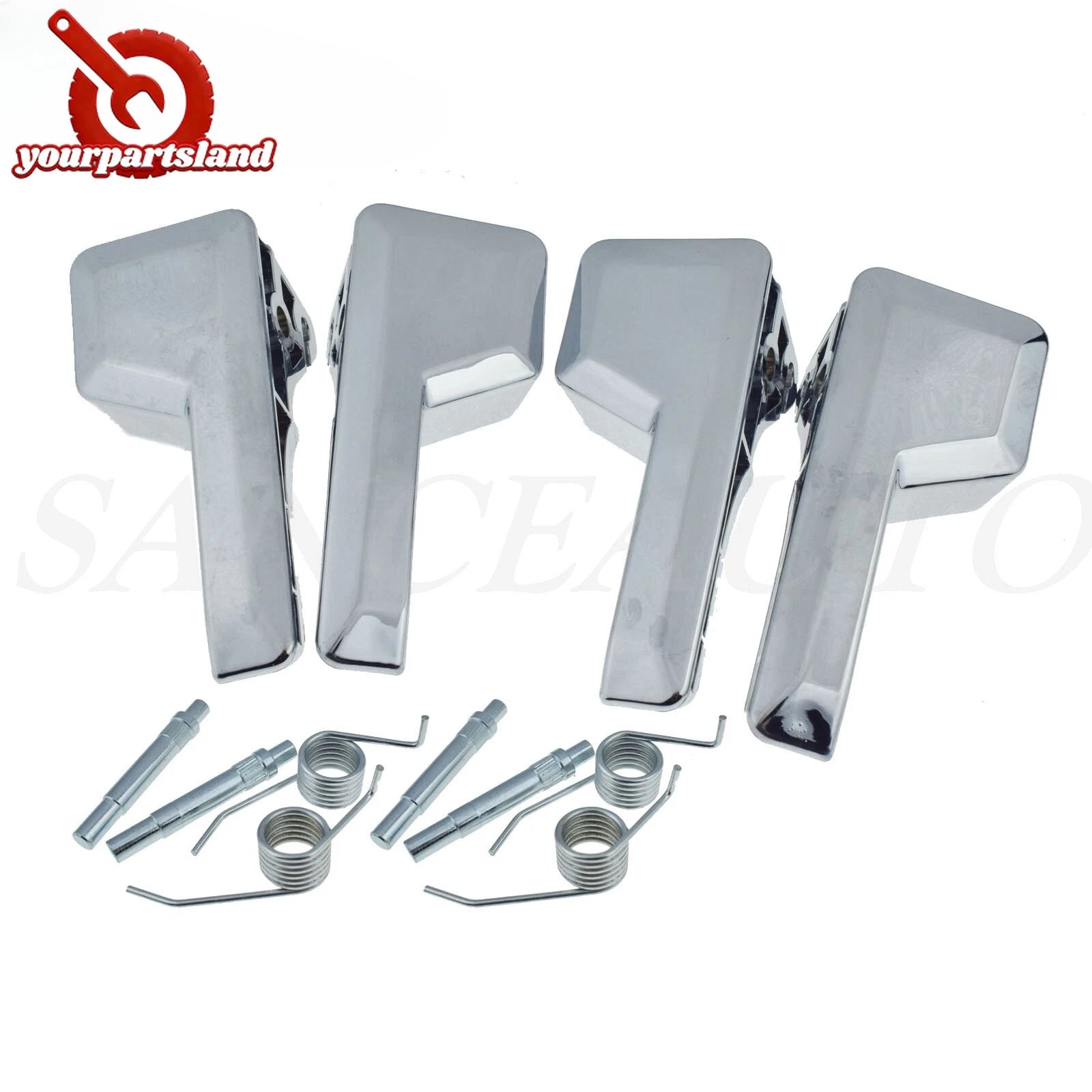 Interior Door Handle LH RH 4PCS For 2007-2014 Ford Edge 07-15 Lincoln MKX Chrome 6B93BC-57