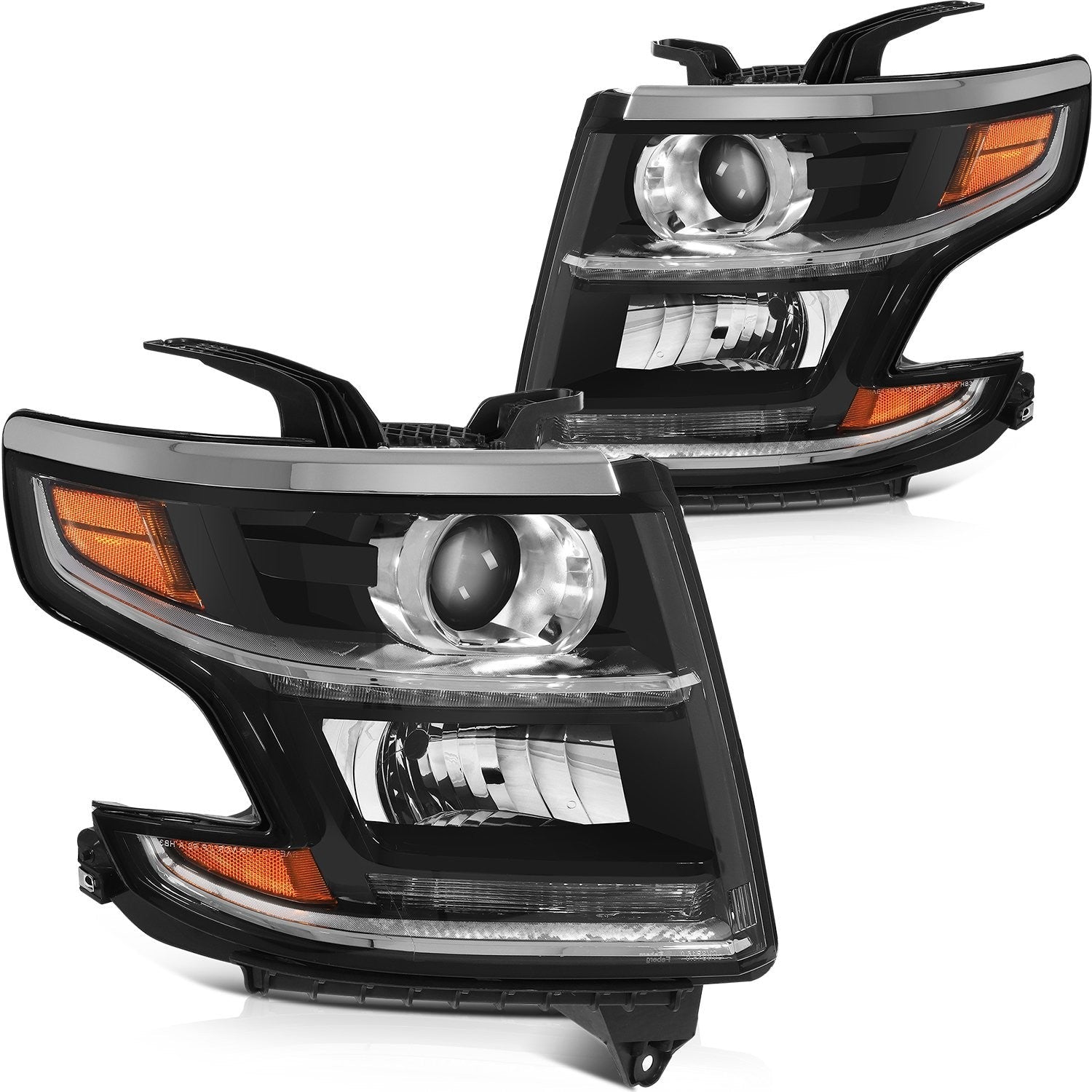 ECCPP Headlights Assembly For Chevrolet Suburban Tahoe 2015-2020 Pair Black 6B93BC-57