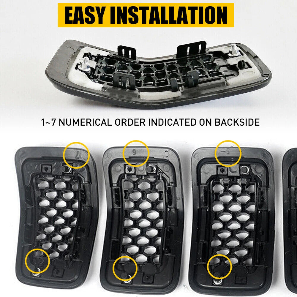 For 2019-22 Jeep Cherokee Grill Front Grille Inserts Honeycomb Mesh Chrome Black 6B93BC-57