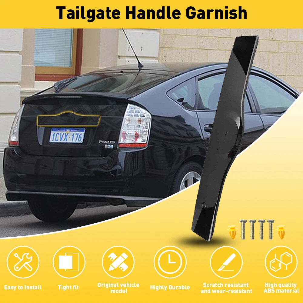 UPGRADED Tailgate Liftgate Handle Garnish For 04-09 Toyota Prius Smooth Black 6B93BC-57