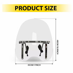 19"x17" Clear Motorcycle Windshield Universal For 7/8" 1" 1.25" Handlebar EOA 6B93BC-57