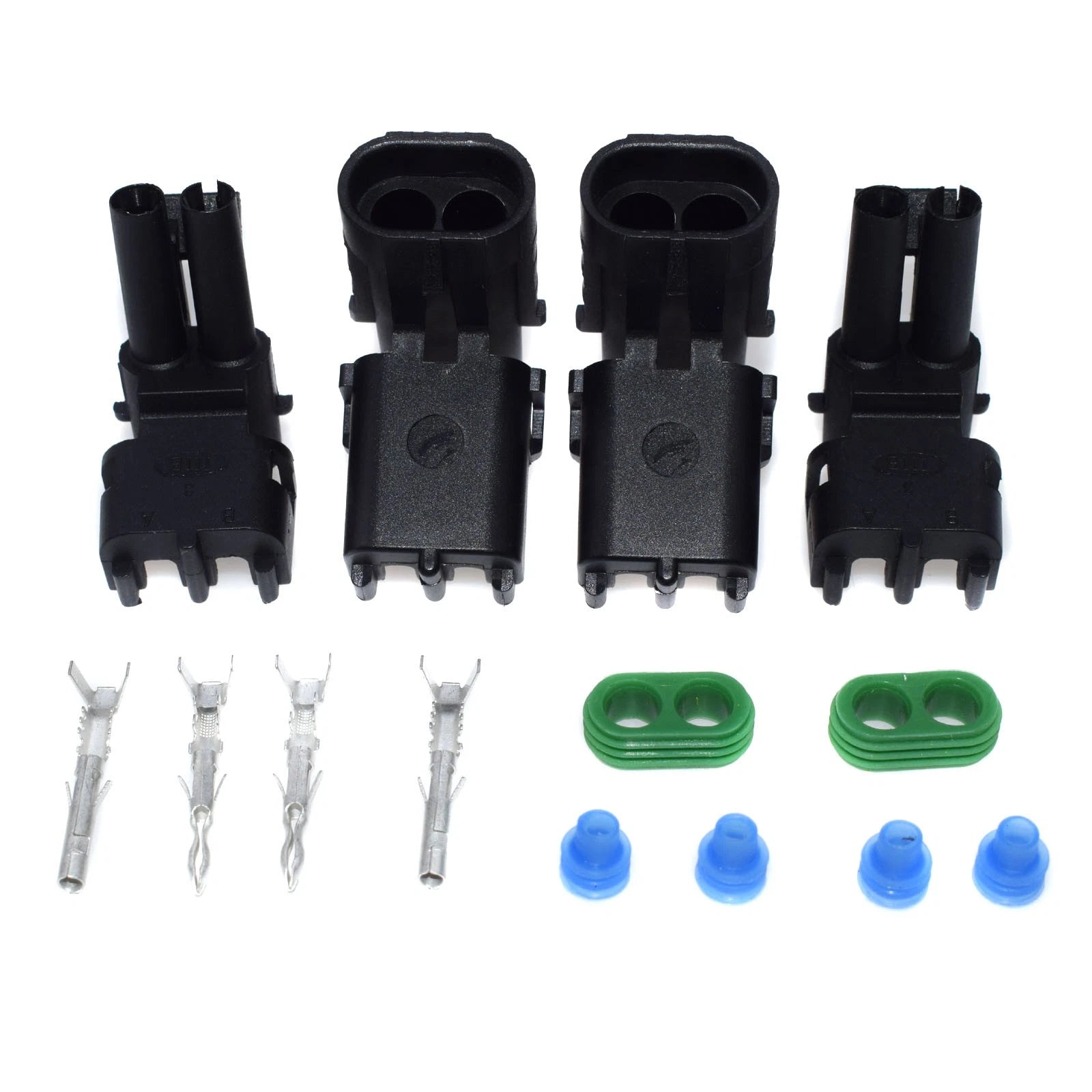 2 Set of 12 14 16 18 Gauge 2 Pin Position Terminal Weather Pack Connector Kit 6B93BC-57