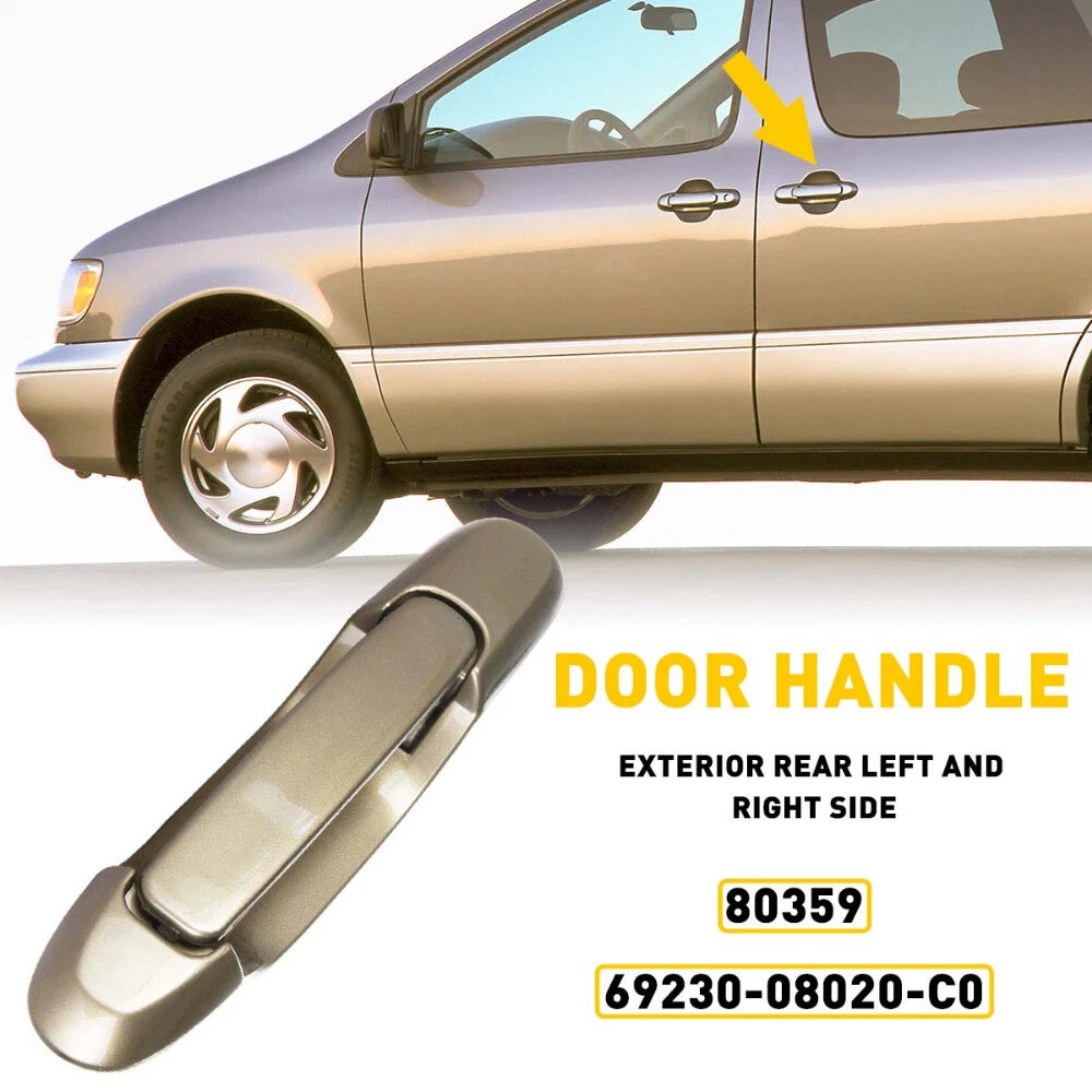 For 1998-2003 Toyota Sienna Beige Exterior Sliding Door Handle Left / Right Rear 6B93BC-57