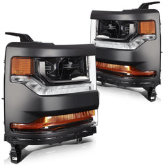 ECCPP Headlights For Chevrolet Silverado 1500 4.3L 5.3L 2016-2018 Pair Black 6B93BC-57