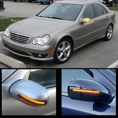 Smoke LED Side Mirror Turn Signal Light For Mercedes W203 C-Class C200 2000-07 A 6B93BC-57