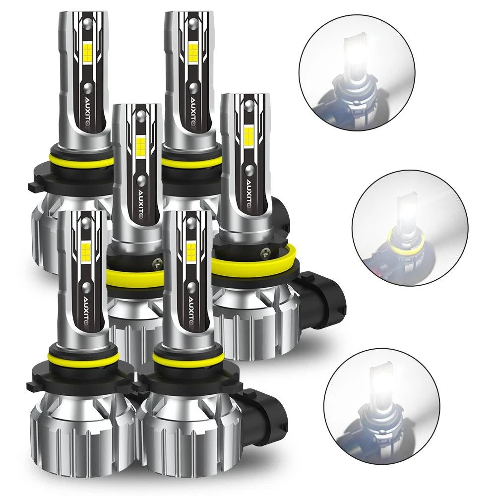 AUXITO Combo 9005+9006+H11 LED Headlight Fog Light Kit High Low Bulbs White EOA AUXITO