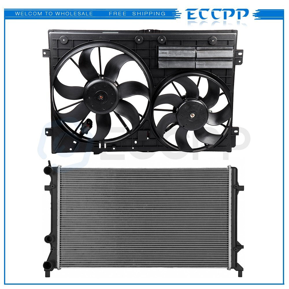 Fit for 2013-2014 Volkswagen Beetle 2.5L Cooling Fan & Radiator Kit 6B93BC-57