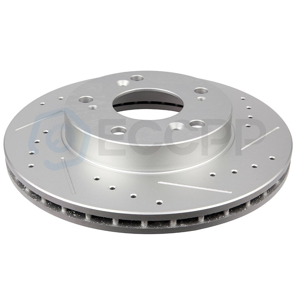 Front And Rear Drilled Slotted Brake Rotors For 2004 - 2005 Honda Civic 2.0L 6B93BC-57