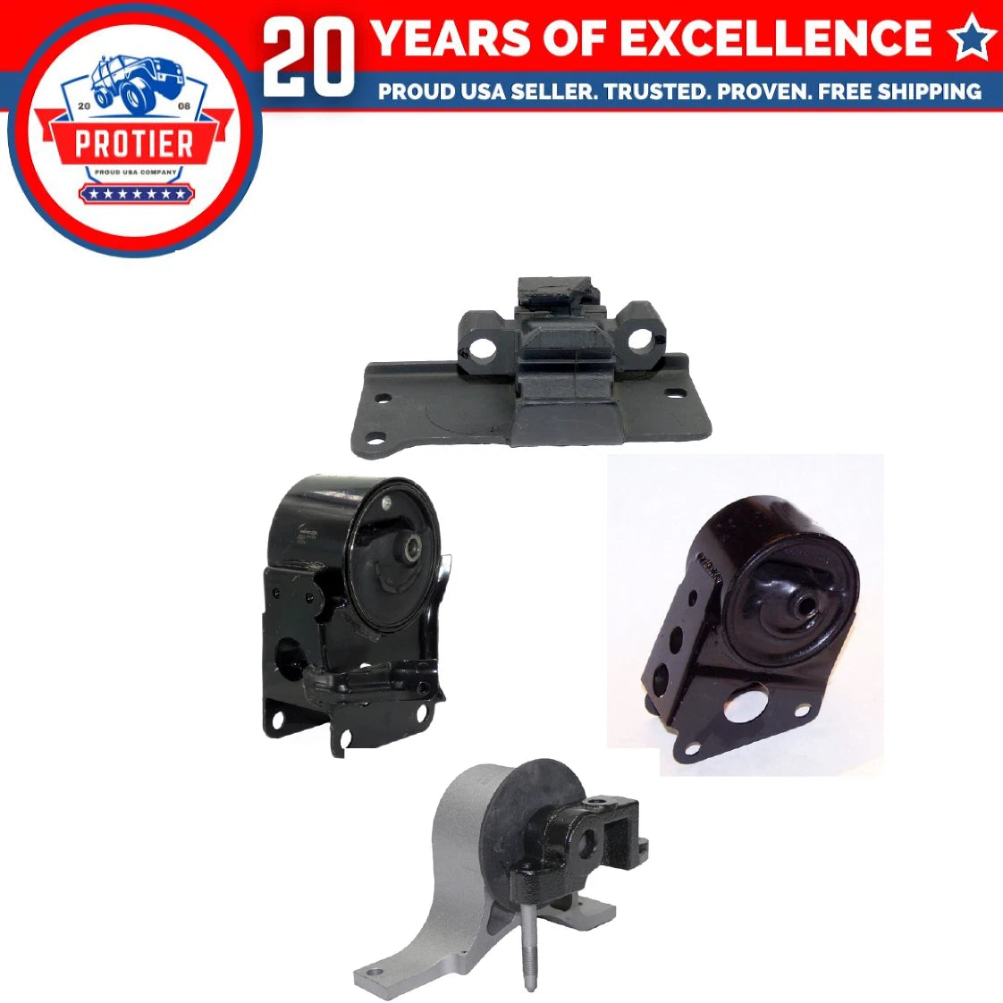 Engine Motor & Trans Mount Set 4PCS for 03-07 Nissan Murano 3.5L 2WD w/o Sensor 6B93BC-57