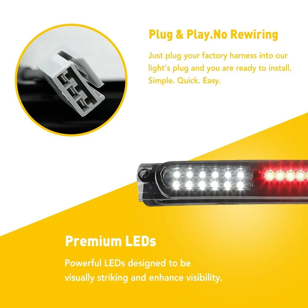 For 1997-2003 Ford F150 Black/Smoked LED 3rd Tail Brake Light Third Stop Lamp EA 6B93BC-57
