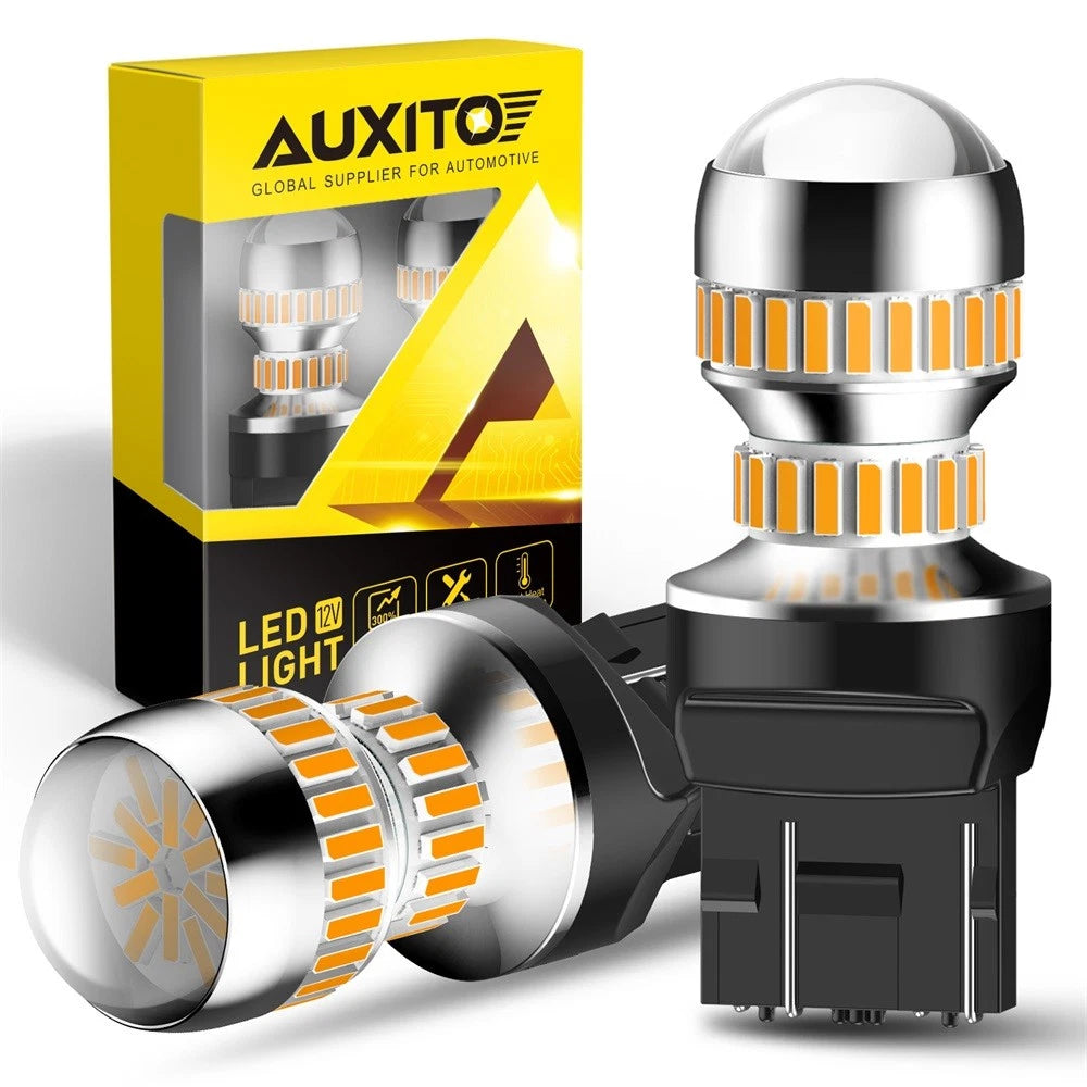 1-10Pcs AUXITO 360° 7443 7440 Amber Yellow LED Turn Signal Parking Light Bulbs AUXITO