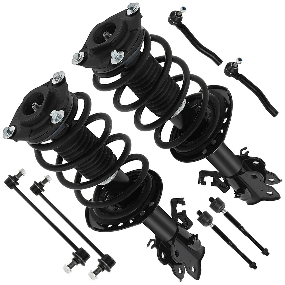 Front Struts Tie Rod Ends Sway Bars Kit For Nissan Sentra 2014-2019 Coil Spring 6B93BC-57