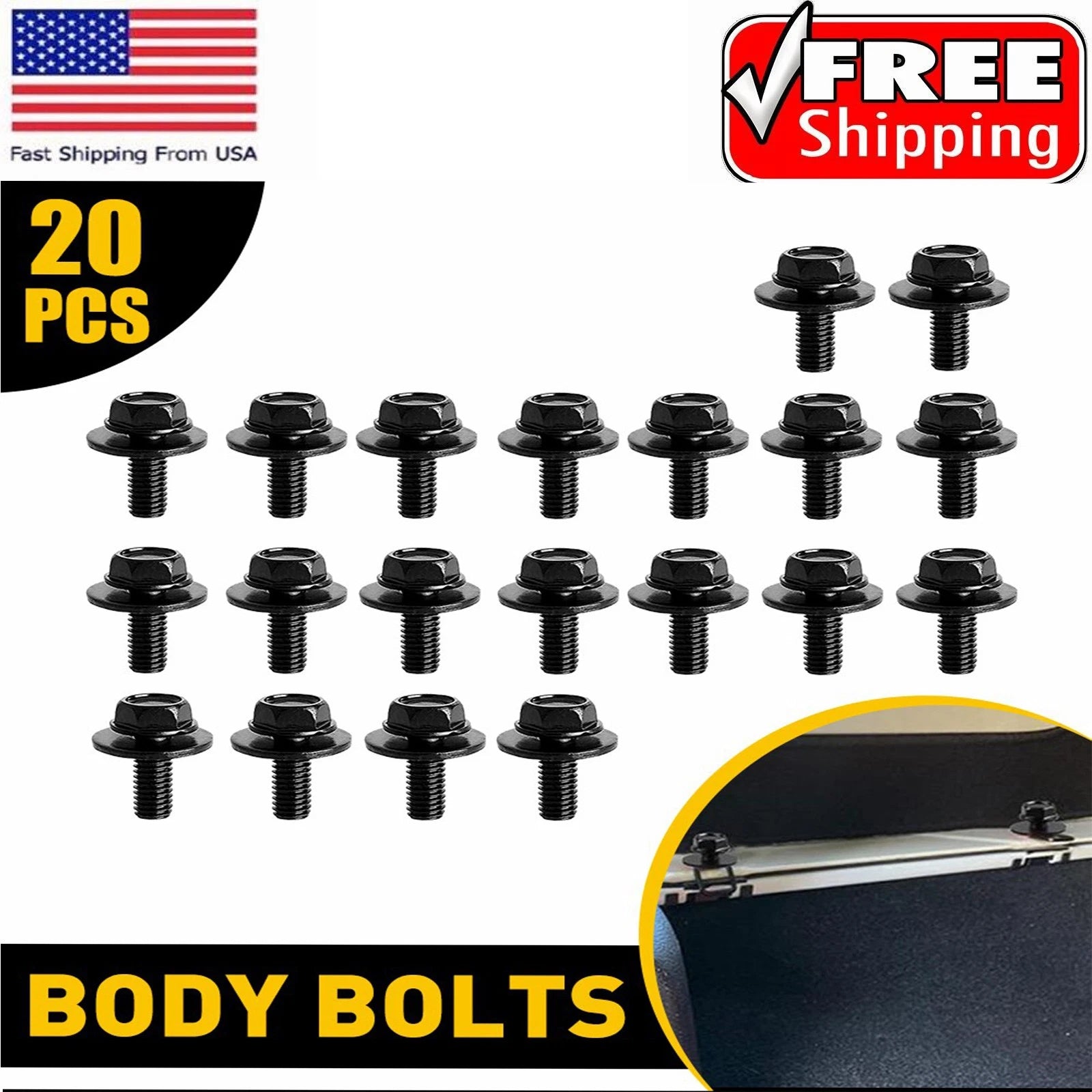 Bolts Screws Fastener M6 10mm Hex For Car Body Fender Engine Splash Shield EOA 6B93BC-57