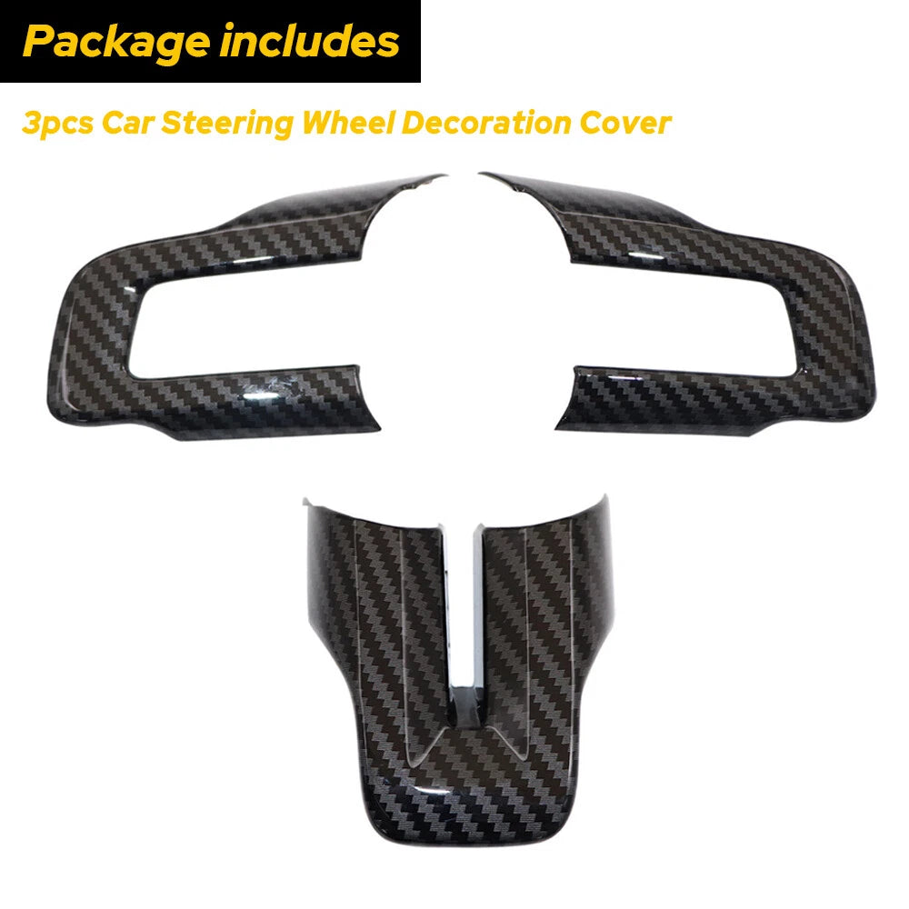 Steering Wheel Switch Button Cover Trim Carbon Fiber For Ford Mustang 15-22 EOA 6B93BC-57