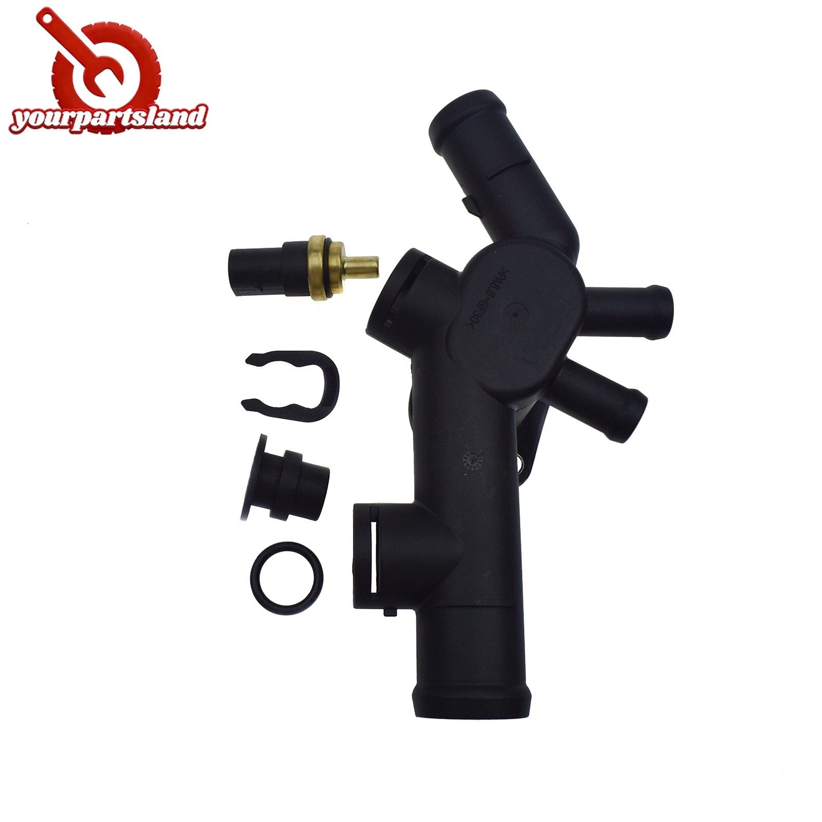 For 98-05 VW BEETLE 2.0L Coolant Hose Flange w/ Sensor 06A121132C, 059 919 501A 6B93BC-57
