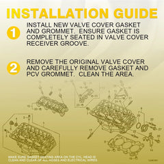 Valve Cover Gaskets Seals For 2010-13 ACURA MDX/RDX/RL/TL 3.5L V6 3471CC SOHC A 6B93BC-57