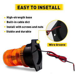Amber Rotating 30LED Strobe Light Rooftop Flash Beacon Emergency Warning 12V-24V 6B93BC-57