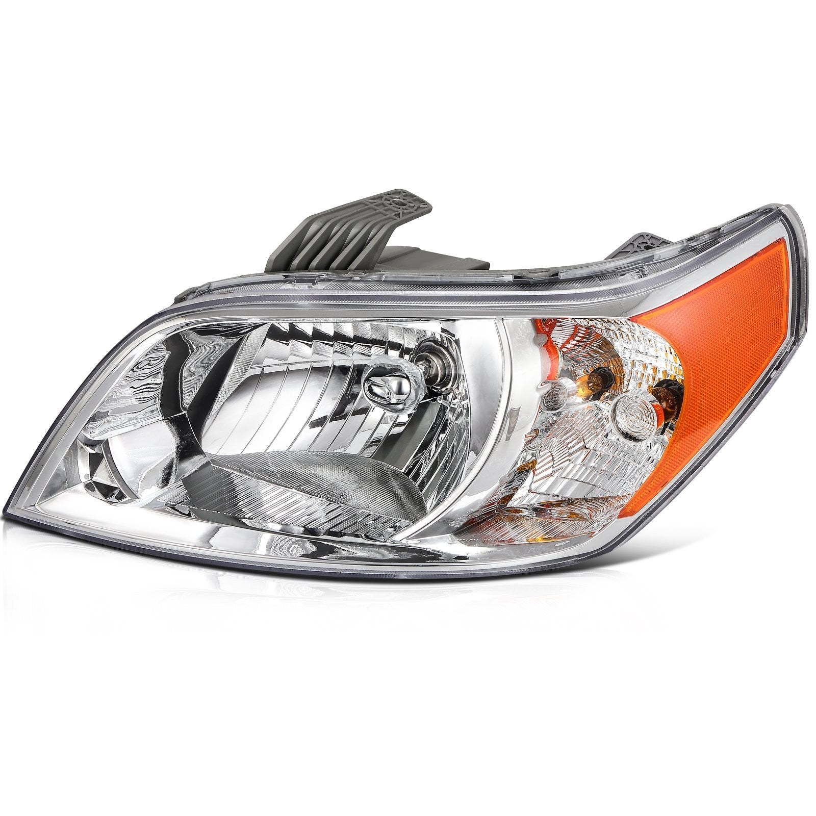 Pair Kit Headlights Assembly For 2007-2011 Chevrolet Aveo 1.6L Chrome Amber 6B93BC-57