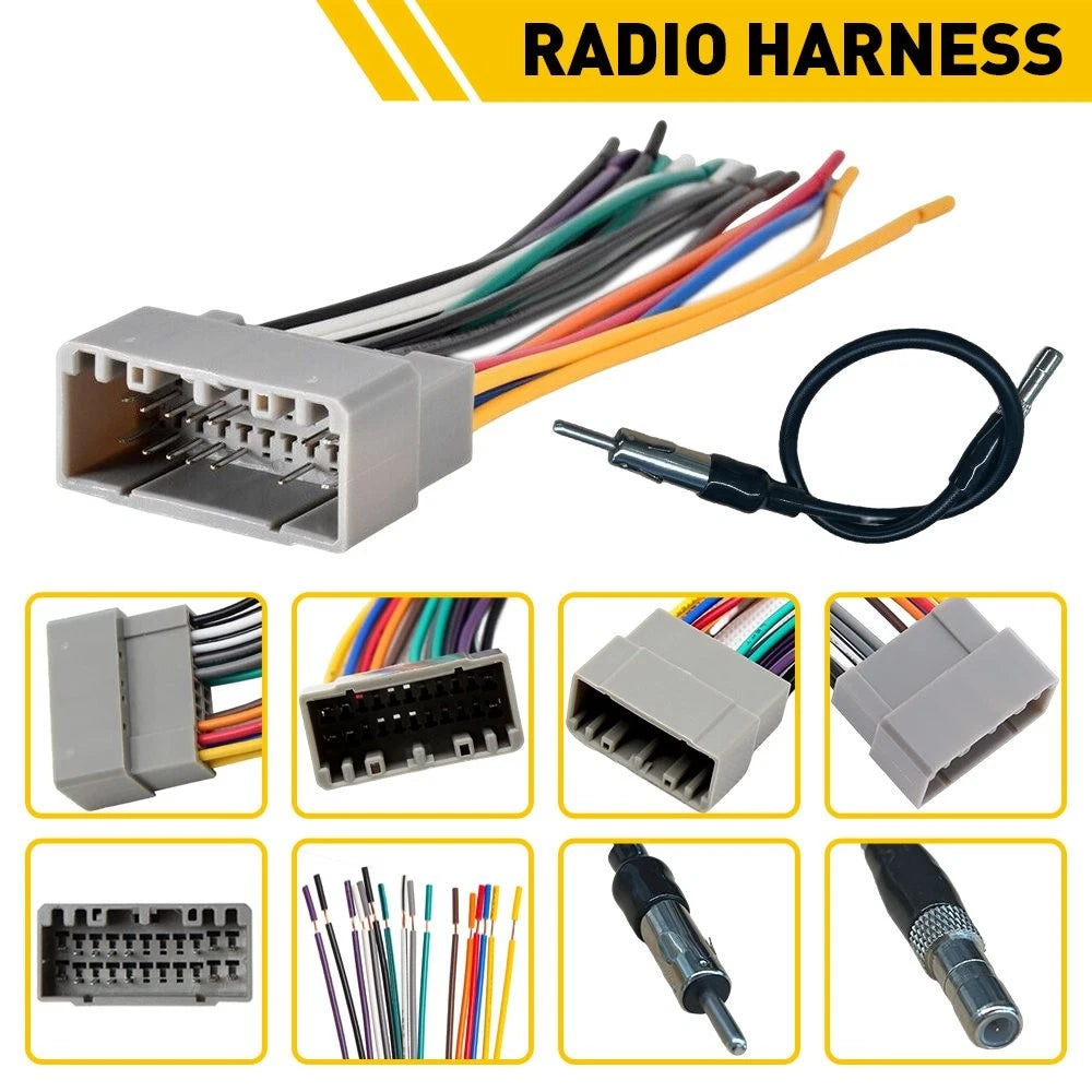 Wire Harness & Antenna Adapter Kit Aftermarket Radio Fits Chrysler Dodge Jeep EA 6B93BC-57