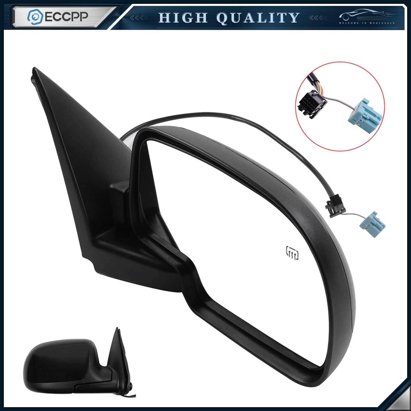 Power Mirror For 03-07 Chevy Silverado Sierra 1500 Right Side Heated Manual Fold 6B93BC-57