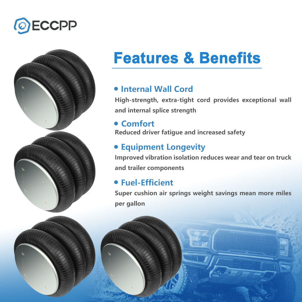 4PCS W01-358-8033 Air Suspension Bag Spring For Goodyear 3B12-312 Hendrickson 6B93BC-57