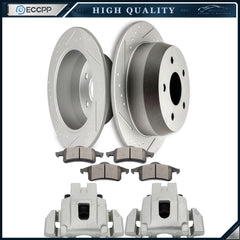 Rear Brake Calipers & Rotors & Pads Set 8Pcs For 1999-2004 Jeep Grand Cherokee 6B93BC-57