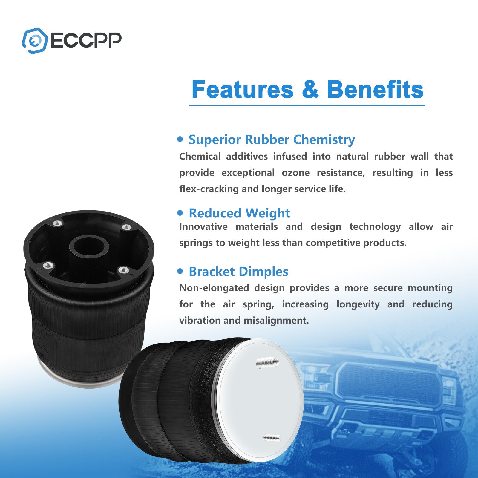 Pair Air Suspension Air Bags W01-358-9082 For Hendrickson Goodyear 1R12-092 6B93BC-57