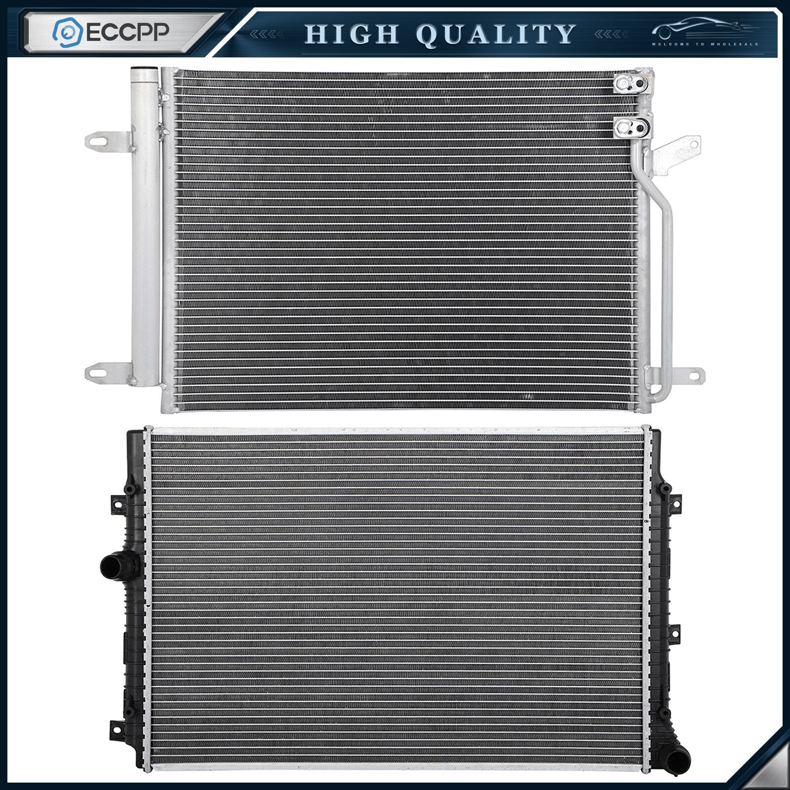 Aluminum Radiator & AC Condenser Cooling Kit For 2014-2015 Volkswagen Beetle 6B93BC-57