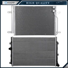 Aluminum Radiator & AC Condenser Cooling Kit For 2014-2015 Volkswagen Beetle 6B93BC-57