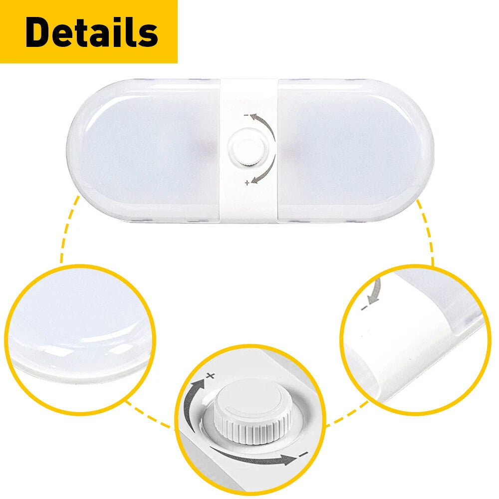 180LED 12V CEILING FIXTURE DOME DOUBLE LIGHT FOR CAMPER MARINE RV RV 700LM 3X 6B93BC-57