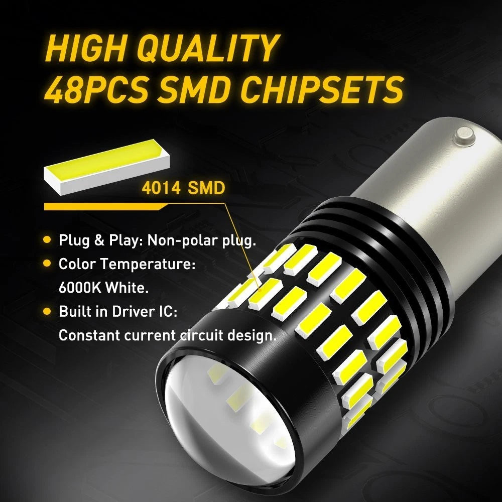 AUXITO 1156 7506 LED Reverse Backup Light White 6000K for DRL Parking Tail Bulbs AUXITO