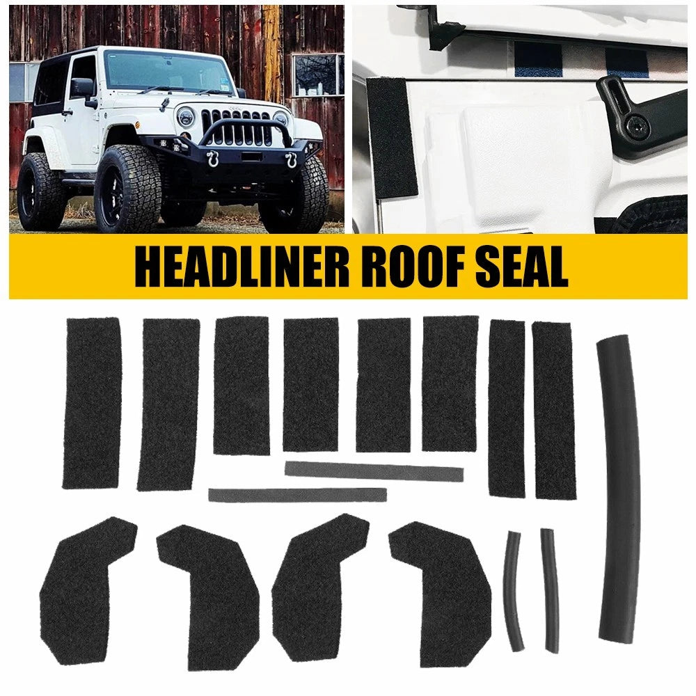 17Pcs Hard Top Leak Repair Seal Kit Assy for 2007-2017 Jeep Wrangler 68026937AB 6B93BC-57