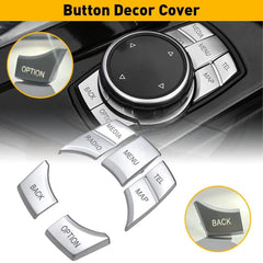 Chrome iDrive Multi Media Button Decor Cover Trim For BMW 3 5 6 Series X5 X6 EOA 6B93BC-57
