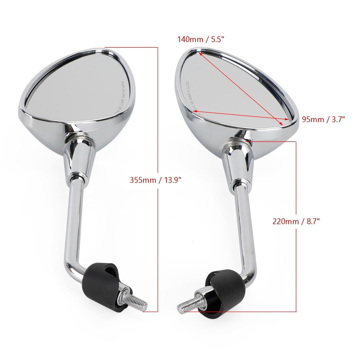 Chrome Rearview Mirrors For Vespa GTS HPE Primavera Sprint 50 125 150 Elettrica
