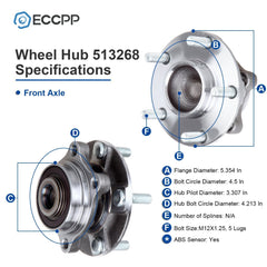 4X Wheel Hub Bearing Front Rear For Nissan 350Z 2003-2009 For Infiniti G35 RWD 6B93BC-57