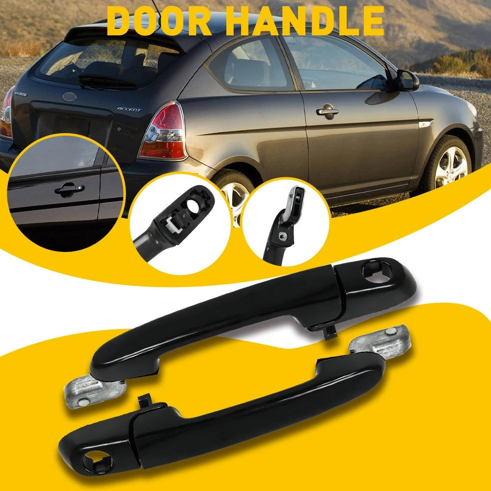 For 2006-2011 Hyundai Accent Front Left Right Door Handle Exterior Outside Black 6B93BC-57