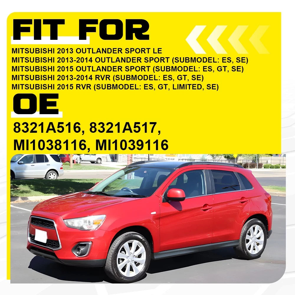 2X For 2013-2015 Mitsubishi Outlander Sport Fog Light Trim Lamp Bezel Cover EOA 6B93BC-57