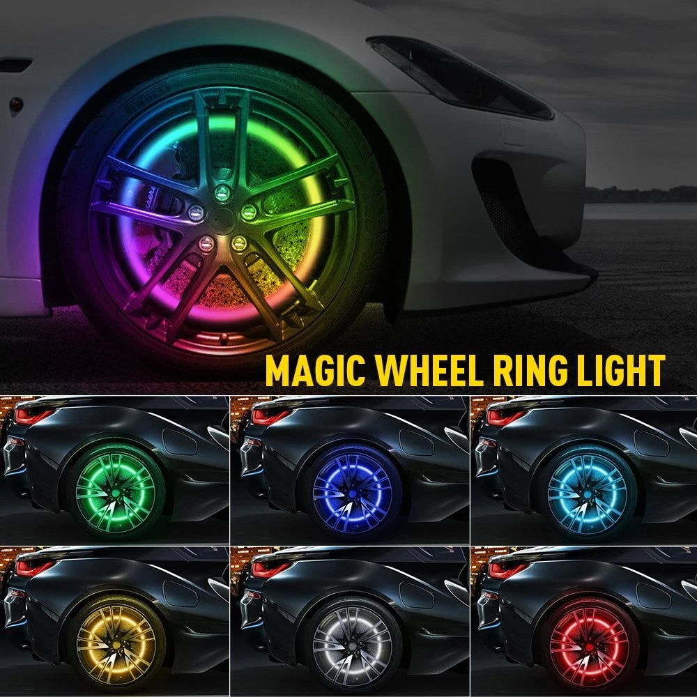 15.5″ 3 Row IP68 LED Wheel Ring Rim Lights RGB Color Turn Signal Bluetooth APP A 6B93BC-57