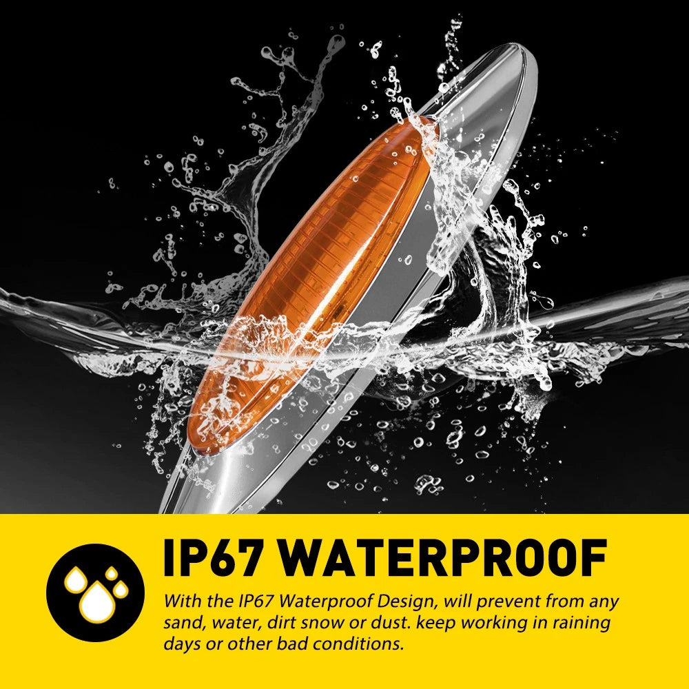 10x 6.5" Amber Oval LED Side Marker Lights Truck Trailer Semi Clearance Light EA 6B93BC-57