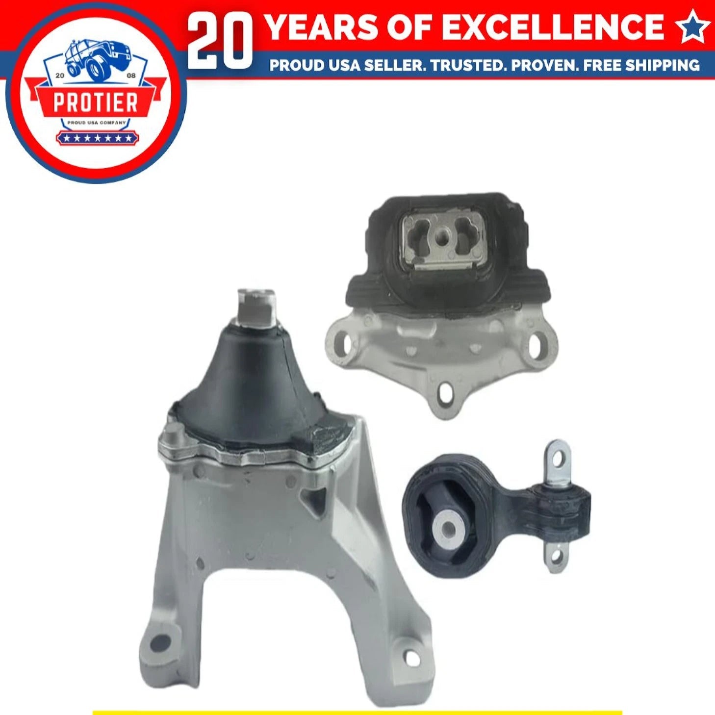 Fits 2018-2020 Honda Accord 2.0L Hybrid Engine Motor & Trans Mount Set | 6B93BC-57